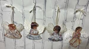 Vintage Bradford Editions Heaven’s Little Angels Christmas Ornaments Lot of 4